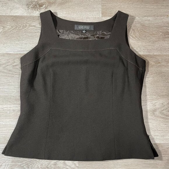 Brown Square Neck Blouse Size 4 - Picture 1 of 14